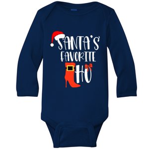 SantaS Favorite Ho Inappropriate Christmas Funny Gift Baby Long Sleeve Bodysuit