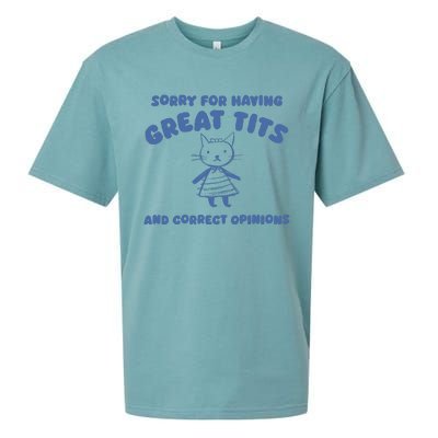 Sorry For Having Great Tits And Correct Opinions Sueded Cloud Jersey T-Shirt