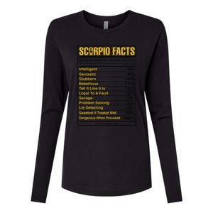 Scorpio Facts Horoscope Birthday Celebrant Meaningful Gift Womens Cotton Relaxed Long Sleeve T-Shirt