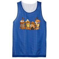 Scary Fall Halloween Horror Iced Coffee Pumpkin Spice Autumn Gift Mesh Reversible Basketball Jersey Tank