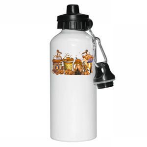 Scary Fall Halloween Horror Iced Coffee Pumpkin Spice Autumn Gift Aluminum Water Bottle