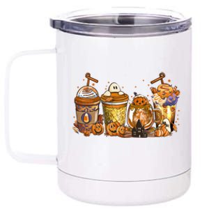 Scary Fall Halloween Horror Iced Coffee Pumpkin Spice Autumn Gift 12 oz Stainless Steel Tumbler Cup