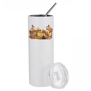 Scary Fall Halloween Horror Iced Coffee Pumpkin Spice Autumn Gift Stainless Steel Tumbler