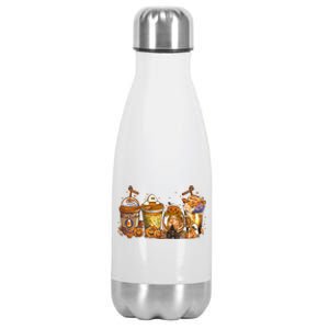 Scary Fall Halloween Horror Iced Coffee Pumpkin Spice Autumn Gift Stainless Steel Insulated Water Bottle