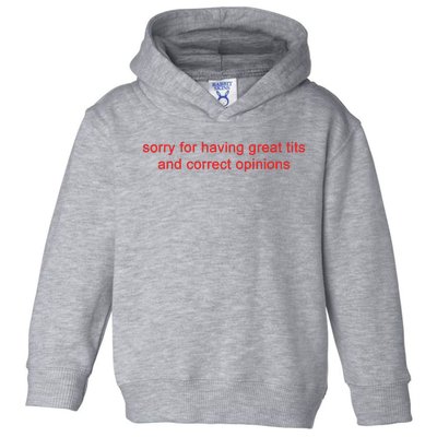 Sorry For Having Great Tits And Correct Opinions Toddler Hoodie