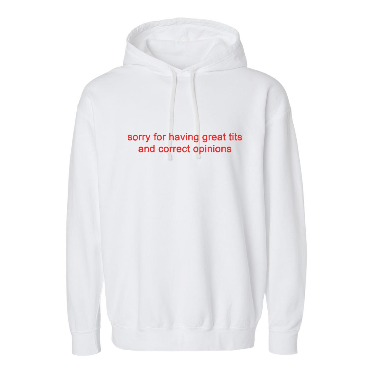 Sorry For Having Great Tits And Correct Opinions Garment-Dyed Fleece Hoodie
