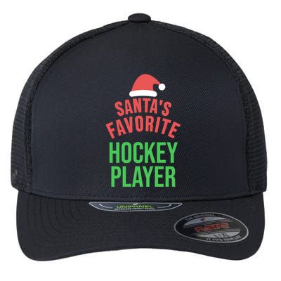 Santas Favorite Hockey Player Xmas Funny Christmas Gift Flexfit Unipanel Trucker Cap