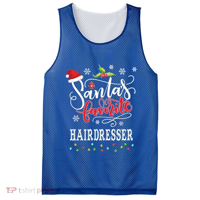 SantaS Favorite Hairdresser Christmas Gift Xmas Swea Mesh Reversible Basketball Jersey Tank