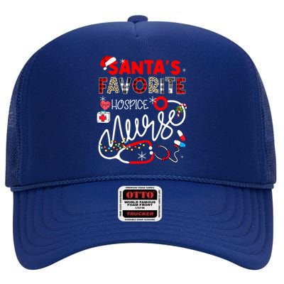 Santa Favorite Hospice Nurse Christmas Nursing Gift High Crown Mesh Back Trucker Hat