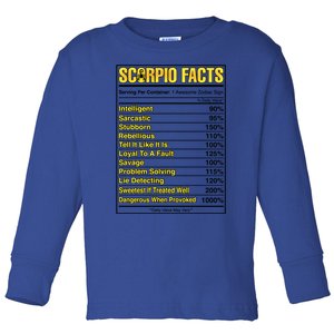 Scorpio Facts Horoscope Birthday Celebrant Gift Toddler Long Sleeve Shirt