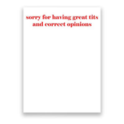 Sorry For Having Great Tits And Correct Opinions Poster