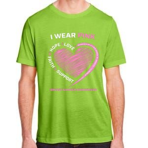 Support Faith Hope Cure I Wear Pink Breast Cancer Awareness Adult ChromaSoft Performance T-Shirt