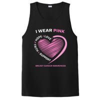 Support Faith Hope Cure I Wear Pink Breast Cancer Awareness PosiCharge Competitor Tank