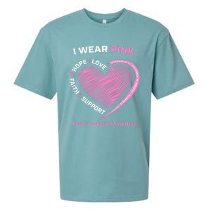 Support Faith Hope Cure I Wear Pink Breast Cancer Awareness Sueded Cloud Jersey T-Shirt