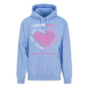 Support Faith Hope Cure I Wear Pink Breast Cancer Awareness Unisex Surf Hoodie