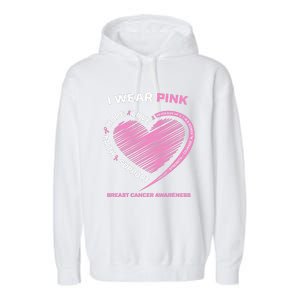 Support Faith Hope Cure I Wear Pink Breast Cancer Awareness Garment-Dyed Fleece Hoodie