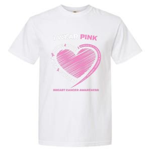 Support Faith Hope Cure I Wear Pink Breast Cancer Awareness Garment-Dyed Heavyweight T-Shirt