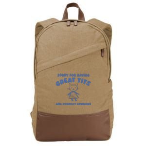 Sorry For Having Great Tits And Correct Opinions Cotton Canvas Backpack