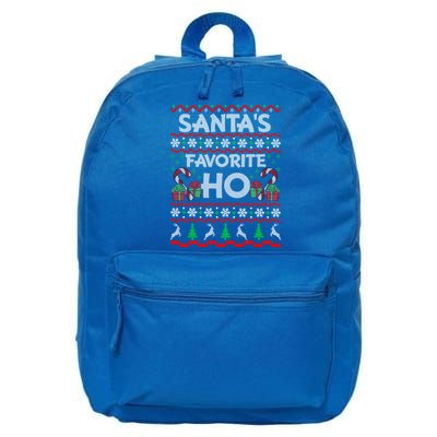 SantaS Favorite Ho Cool Gift Xmas Ugly Christmas Sweater Gift 16 in Basic Backpack