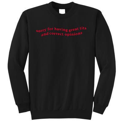 Sorry For Having Great Tits And Correct Opinions On Everything Sweatshirt