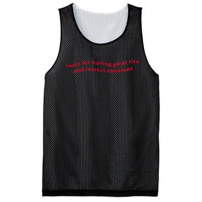 Sorry For Having Great Tits And Correct Opinions On Everything Mesh Reversible Basketball Jersey Tank