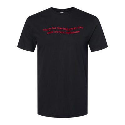 Sorry For Having Great Tits And Correct Opinions On Everything Softstyle CVC T-Shirt