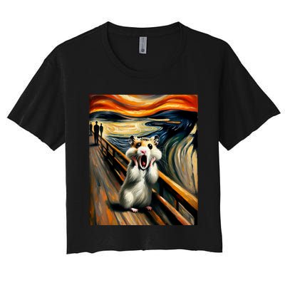 Scream For Hamster Lovers | Artistic Hamster Women's Crop Top Tee