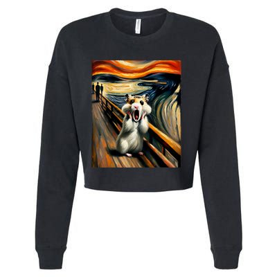 Scream For Hamster Lovers | Artistic Hamster Cropped Pullover Crew