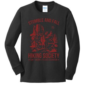 Stumble & Fall Hiking Society DonT Worry ItS A Scratch Kids Long Sleeve Shirt