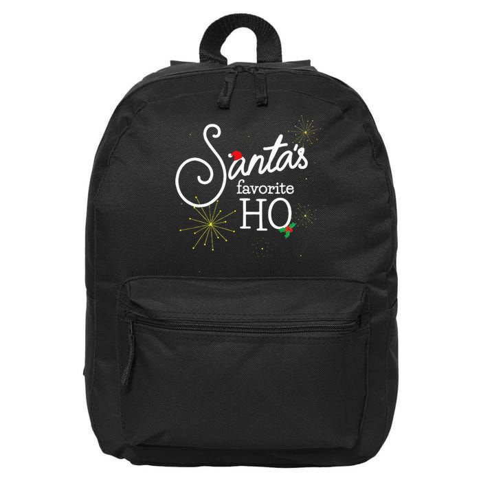 SantaS Favorite Ho Funny Christmas Cheeky Do It For Ho 16 in Basic Backpack