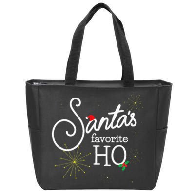 SantaS Favorite Ho Funny Christmas Cheeky Do It For Ho Zip Tote Bag