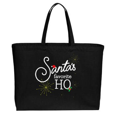 SantaS Favorite Ho Funny Christmas Cheeky Do It For Ho Cotton Canvas Jumbo Tote