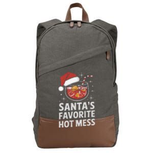 SantaS Favorite Hot Mess Christmas Xmas Drink Cotton Canvas Backpack