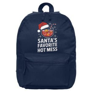 SantaS Favorite Hot Mess Christmas Xmas Drink 16 in Basic Backpack