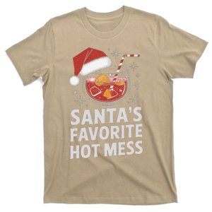 SantaS Favorite Hot Mess Christmas Xmas Drink T-Shirt