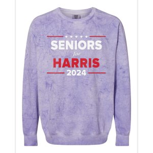 Seniors For Harris 2024 Kamala Harris For President Colorblast Crewneck Sweatshirt