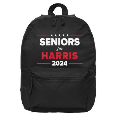 Seniors For Harris 2024 Kamala Harris For President 16 in Basic Backpack