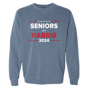 Seniors For Harris 2024 Kamala Harris For President Garment-Dyed Sweatshirt