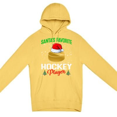 Santas Favorite Hockey Player Matching Family Christmas Meaningful Gift Premium Pullover Hoodie