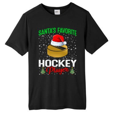 Santas Favorite Hockey Player Matching Family Christmas Meaningful Gift Tall Fusion ChromaSoft Performance T-Shirt