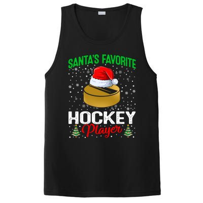 Santas Favorite Hockey Player Matching Family Christmas Meaningful Gift PosiCharge Competitor Tank