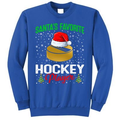 Santas Favorite Hockey Player Matching Family Christmas Meaningful Gift Sweatshirt