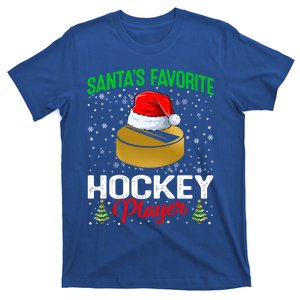 Santas Favorite Hockey Player Matching Family Christmas Meaningful Gift T-Shirt