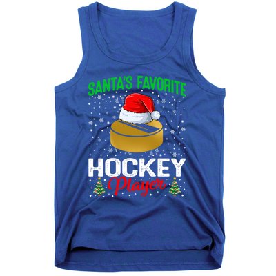 Santas Favorite Hockey Player Matching Family Christmas Meaningful Gift Tank Top