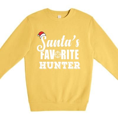 SantaS Favorite Hunter Funny Deer Hunting Christmas Gift Premium Crewneck Sweatshirt