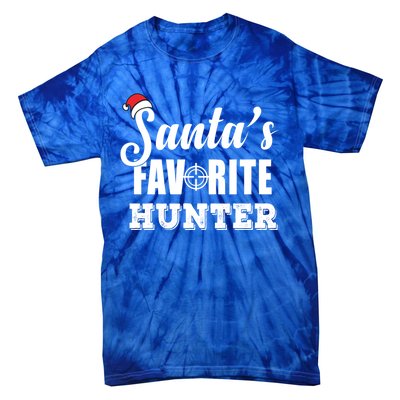 SantaS Favorite Hunter Funny Deer Hunting Christmas Gift Tie-Dye T-Shirt