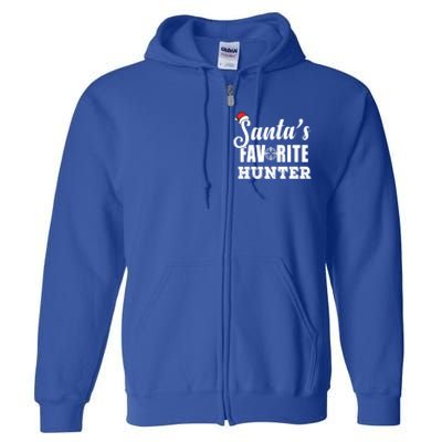 SantaS Favorite Hunter Funny Deer Hunting Christmas Gift Full Zip Hoodie