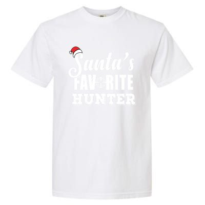 SantaS Favorite Hunter Funny Deer Hunting Christmas Gift Garment-Dyed Heavyweight T-Shirt