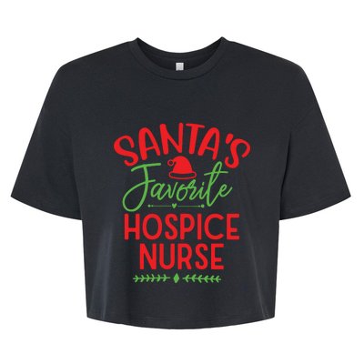 Santas Favorite Hospice Nurse Christmas Cool Bella+Canvas Jersey Crop Tee