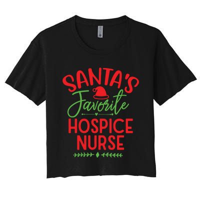 Santas Favorite Hospice Nurse Christmas Cool Women's Crop Top Tee